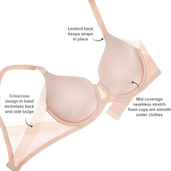 WACOAL 34DDD Ultimate Side Smoother Underwire T-Shirt Bra 853281 Eclipse Blue - Picture 15 of 16